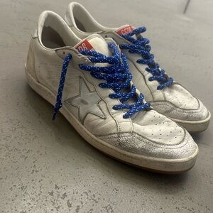 Golden Goose Men's Ball Star LTD in white nappa with silver star